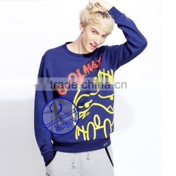 Wholesale Custom Polyester Cotton Mens Printing Pullover Sweatshirt