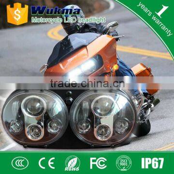 Black Twin Headlight Dual Lamp For Harley Davidson Road Glide Custom Fits Harley Road Glide photo-2