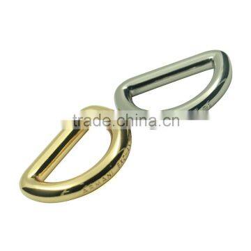 High quality not jointed metal custom embossed logo zinc alloy d ring for 25mm bag strap