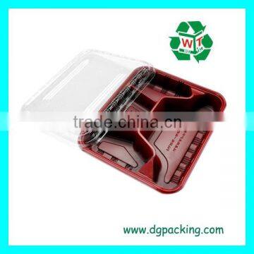 reusable solid 4 compartment fast food takeaway box for lunch                        
                                                Quality Choice