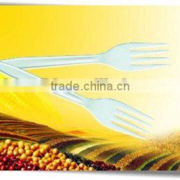 Biodegradable disposable corn starch fork