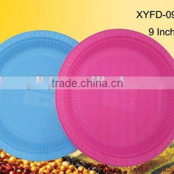 Biodegradable disposable eco-friendly 9 inch colorful organic plates