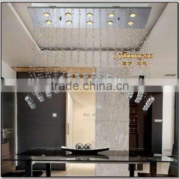 Modern Crystal Ceiling Light Fixture Rectangle Curtain Crystal Lamp for dining area, meeting room