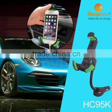 2016 good price car mobile phone holder and three USB intelligent car charger