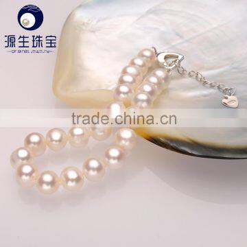 Fashion Chunky Beads Bracelets for Women 8-9mm Near Round With Love Shape Clasp