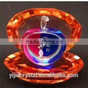 New fashion factory directly sale cheap price crystal glass colorful shell with apple