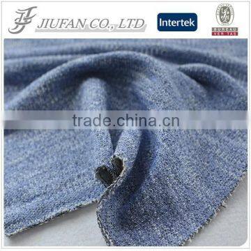 Jiufan Textile 2015 New Fashion Knit Yarn Dyed French Terry Polyester Cotton Blended With Lurex Fabric For Garment