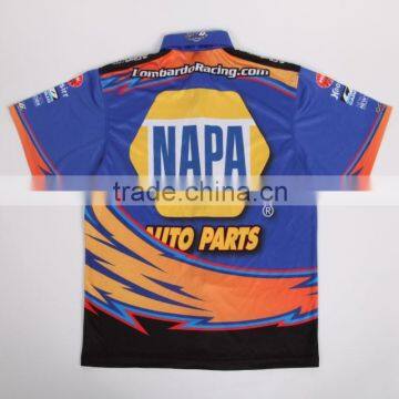 2015 100% Polyester Microfiber Sublimated Custom Pit Crew Shirts photo-2