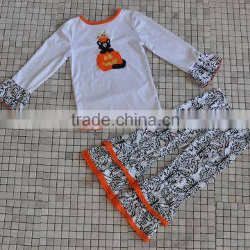 New Design Girls Winter Pumpkin Halloween Matching Boutique Clothing Set photo-3