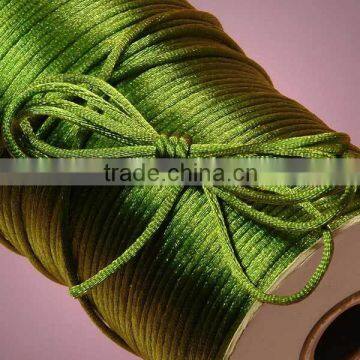 Satin cord Jewelry making supplies-bright green color china knot satin cord for jewelry DIY making and craft supplies