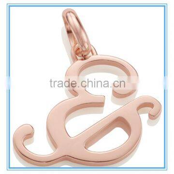 Stainless Steel rose Gold Plated Alphabet Pendant FOR Letter Jewelry