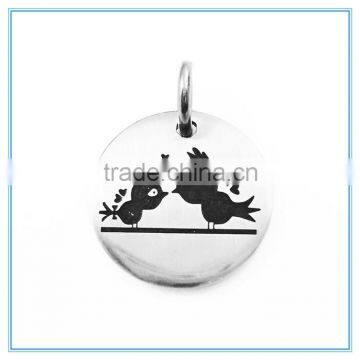 Mama & Baby Bird Silhouette Disc Stainless Steel