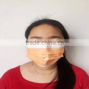 Non-woven 3-ply Medical Face Mask with Ear Loops - Various Colors Available - Color: orange