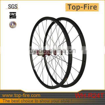 3k UD road bicycle wheel 24mm depth 20.5mm width Chinese tubular full carbon wheels with basalt