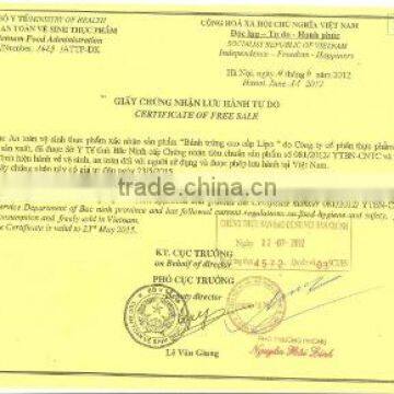 Cerificate of Free Sale