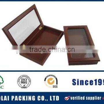 High polishing cheap wooden coin box velvet coin box