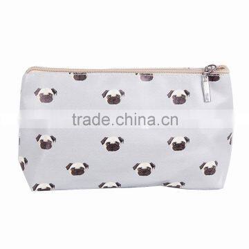 FASHION LADIES DOG PRINT MEDIUM SIZE ZIP WASH BAG