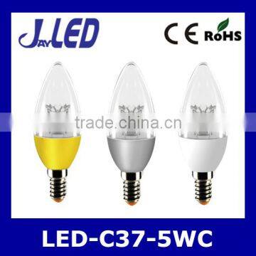 New ceramic body 5w led candle light e14