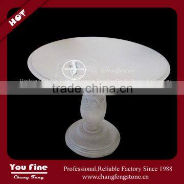 Chinese Garden White Carved Stone Table