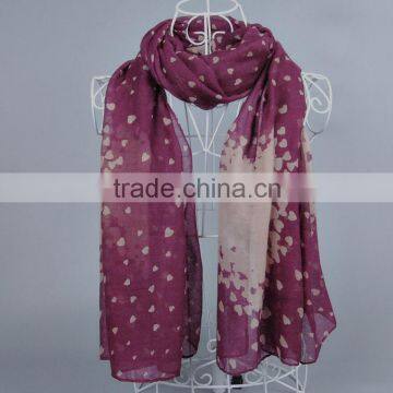 Viscose Pashmina shawl Heart Pattern scarf Voile Scarves 180*90 Pashmina Muslim Hijab