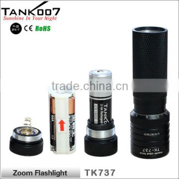 18650 zoom flashlight T6 LED Aluminum Flashlight Tank007