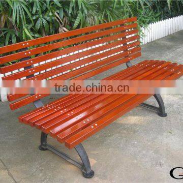 High quality cast iron and wood garden bench with back