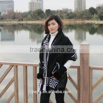 new design factory direct Hot selling Embroidered fur cashmere fur shawl
