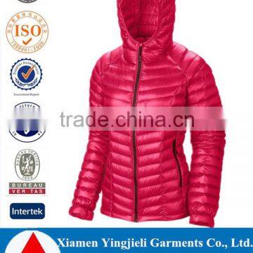 Fast delivery top quality windproof breathable full-zip front best down jacket for women