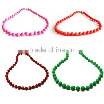 Design chain necklace,silicone beads for teething necklace,good quality fashion bead necklace designs