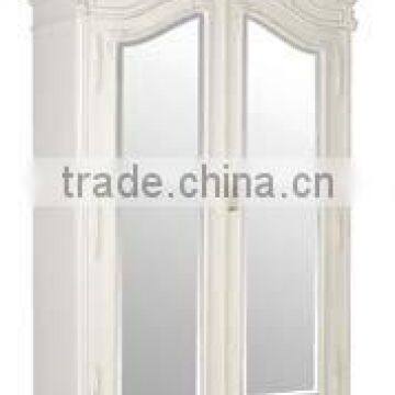 Chateau 2 Mirror Doors Armoire White Distressed