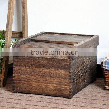Unfinished Wooden Kitchen Mixed Grain Rice Storage Box photo-6