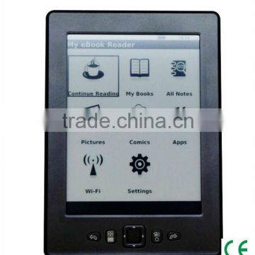 6 inch ebook reader with e ink sreen and wifi optional