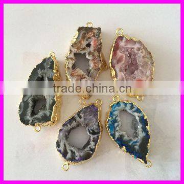 GZKJL-CT0228 Agate Mixed Colors Geode Brown Leopard Agate Druzy Nature Agate Druzy Slice Stone