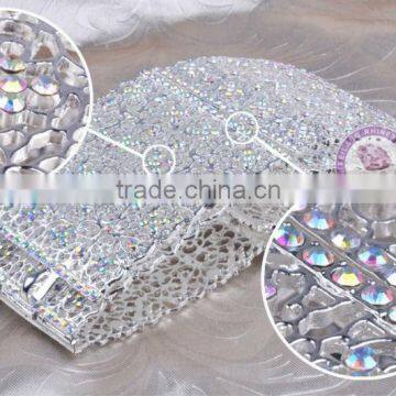 Silver crystal ab rhinestone belt