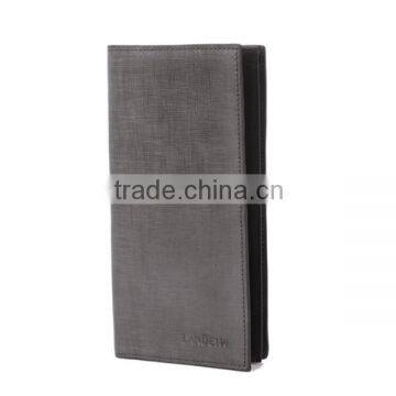 Factory Hot Sell European Trendy Designer Gray Genuine Leather Men's Wallet photo-2