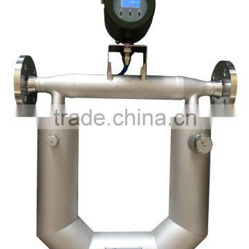 Liquid and gas coriolis mass flow meter