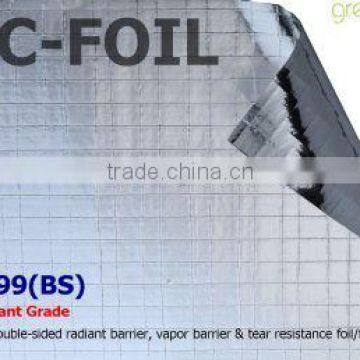 Self-supporting fire retardant double-sided alumimiun foil & film