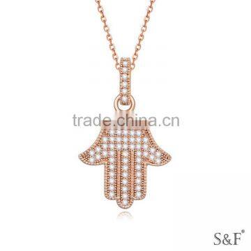 17598 Jewelry Wholesale Gold Plated Hamsa Hand Necklace                        
                                                Quality Choice