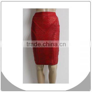 2015 new design knee length classical red skirt bandage skirt