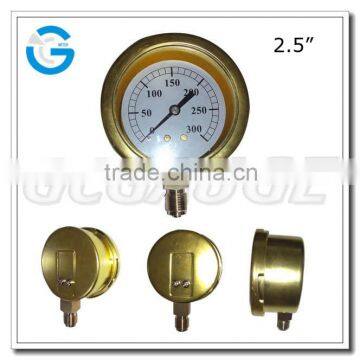 High quality bottom connection bayonet bezel brass steam pressure gauge