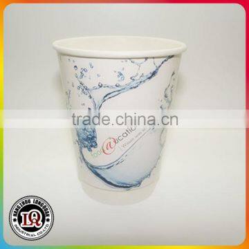 12oz Disposable Custom Printed Logo single Wall Paper Water Cups