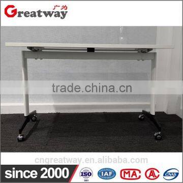 Latest steel leg design folding table office furniture table (QM-06)