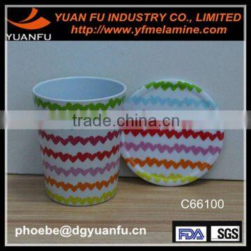 Nice design cup with lid melamine color cup