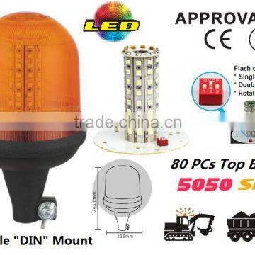 E-MARK SMD Flash Warning Light, ECE MARK SMD Rotating Warning Beacon (SR-BL-502S-9) Flexible DIN Mount LED Beacons, 3 Functions
