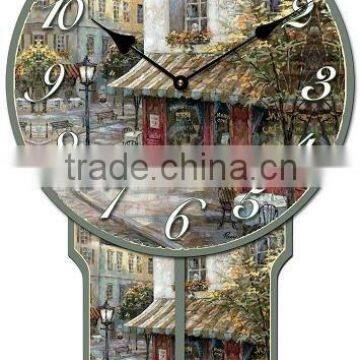 decorative wooden wall pendulum clock