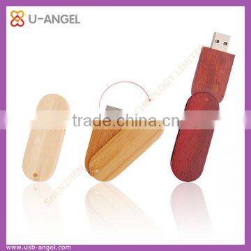 Promotion gift wooden swivel USB pen dirves , free logo printing USB sticks , 8G USB flash drive