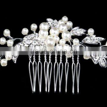 Fashion Wedding Bridal Bride Rhinestone Pearl Hair Comb Accessories Jewelry Head Piece Hair Pins 2016 photo-3