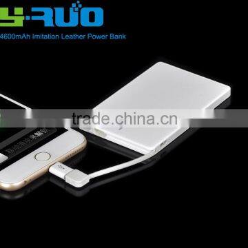 4600mAh Imitate Leather Portable Power Bank Charger for Smartphones and Tablets