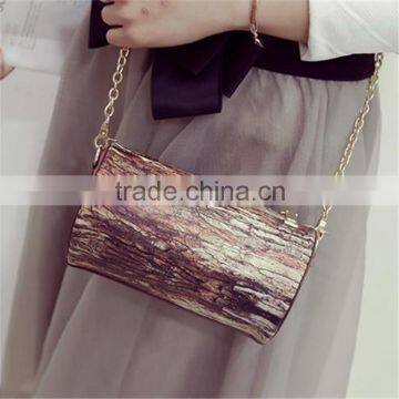 Tree Stump Print Cylindric Chain Bags Fashion Mini Shoulder Bag Novelty Design