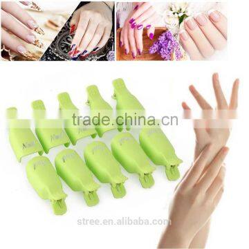 10PCS x Stylish Plastic Nail Art Soak Off Clip Cap UV Gel Polish Remover Wrap Tool gel removal cap clip